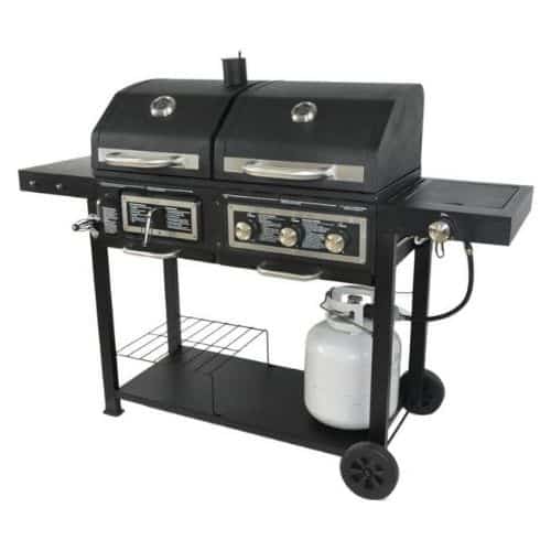 BLOSSOMZ Dual Fuel Combination Charcoal Gas Grill