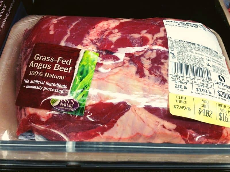 beef with grass-fed label