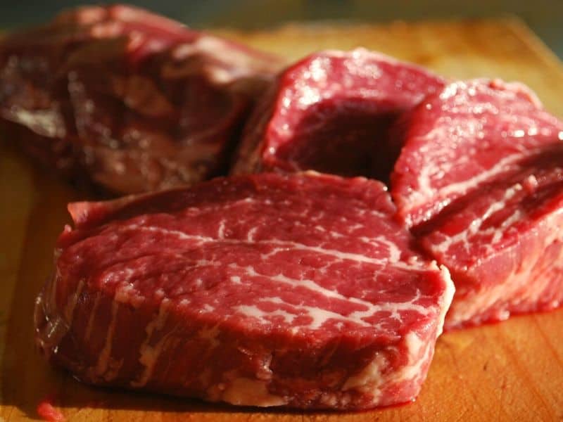 well-marbled grass-fed beef
