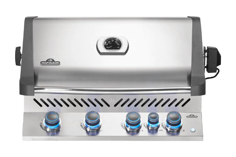 Napoleon Prestige 500 Built-in Propane Gas Grill with Infrared Rear Burner and Rotisserie Kit
