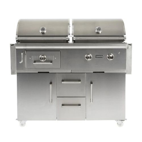 Coyote 50-inch Freestanding Natural Gas_Charcoal Dual Fuel Grill