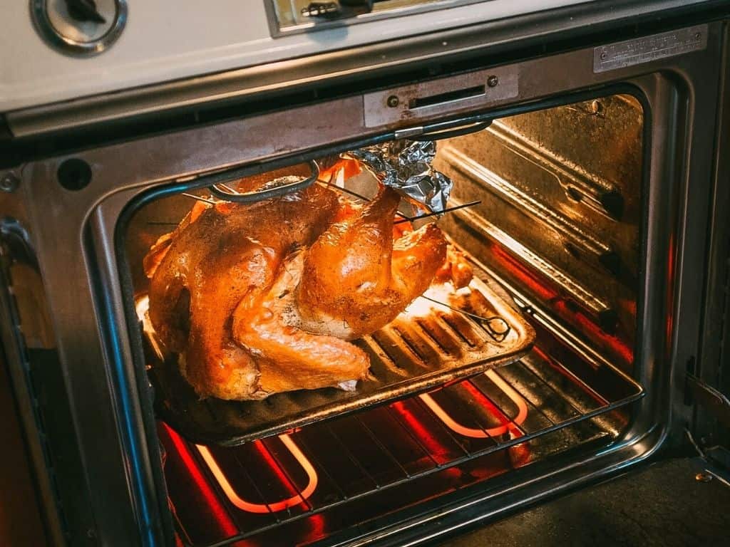chicken in a broiler oven