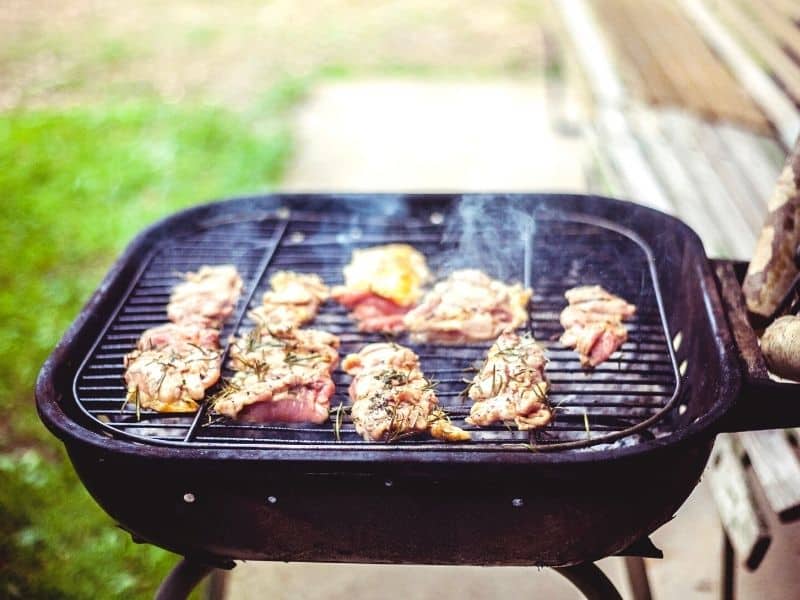 food on on a charcoal grill