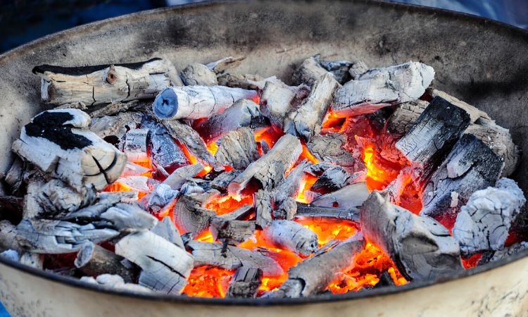 hot charcoal grill