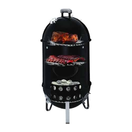 Weber 14-Inch Smokey Mountain with food