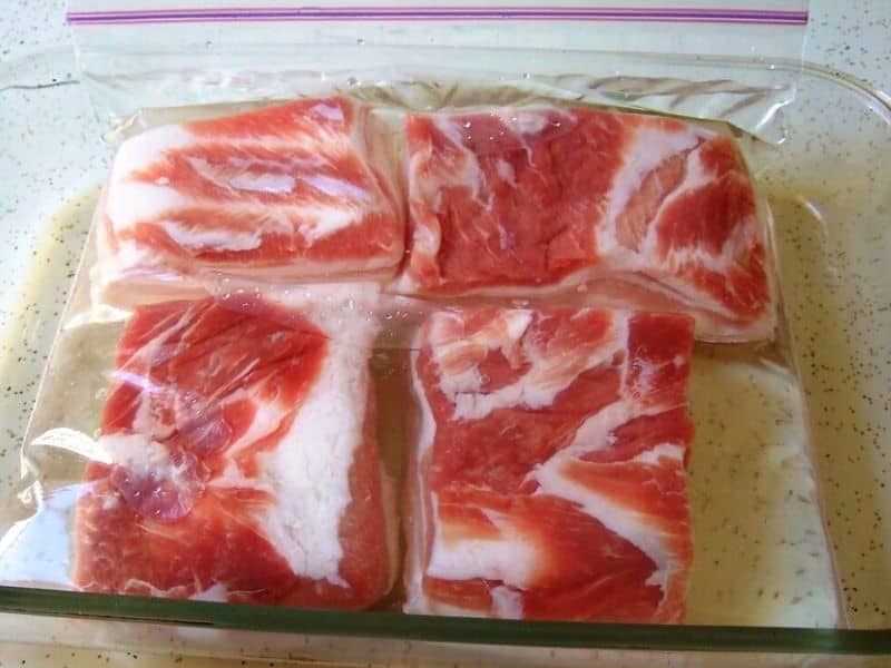 pork belly in brine