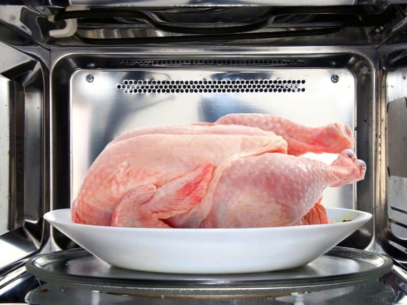 defrosting chicken in microwave