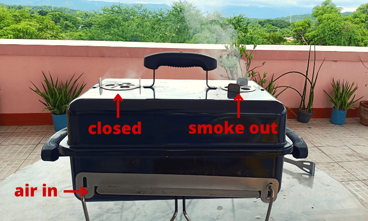 charcoal grill set for indirect heat smoking
