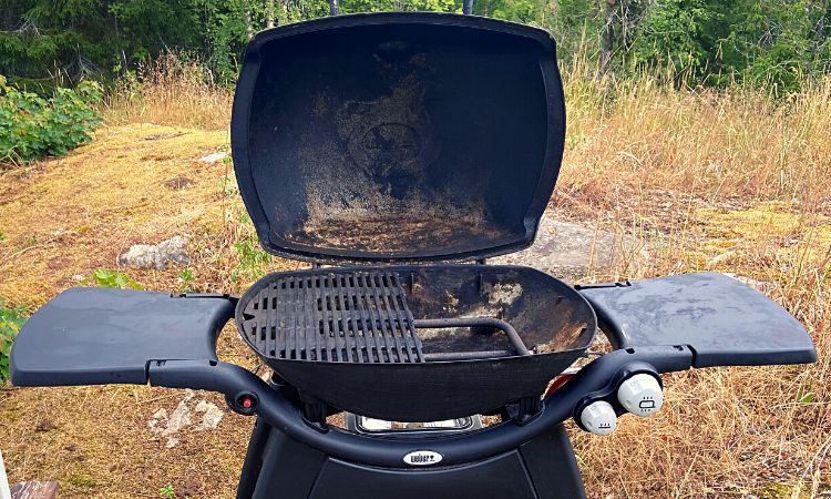 weber gas grill with porcelain coated cast iron grates