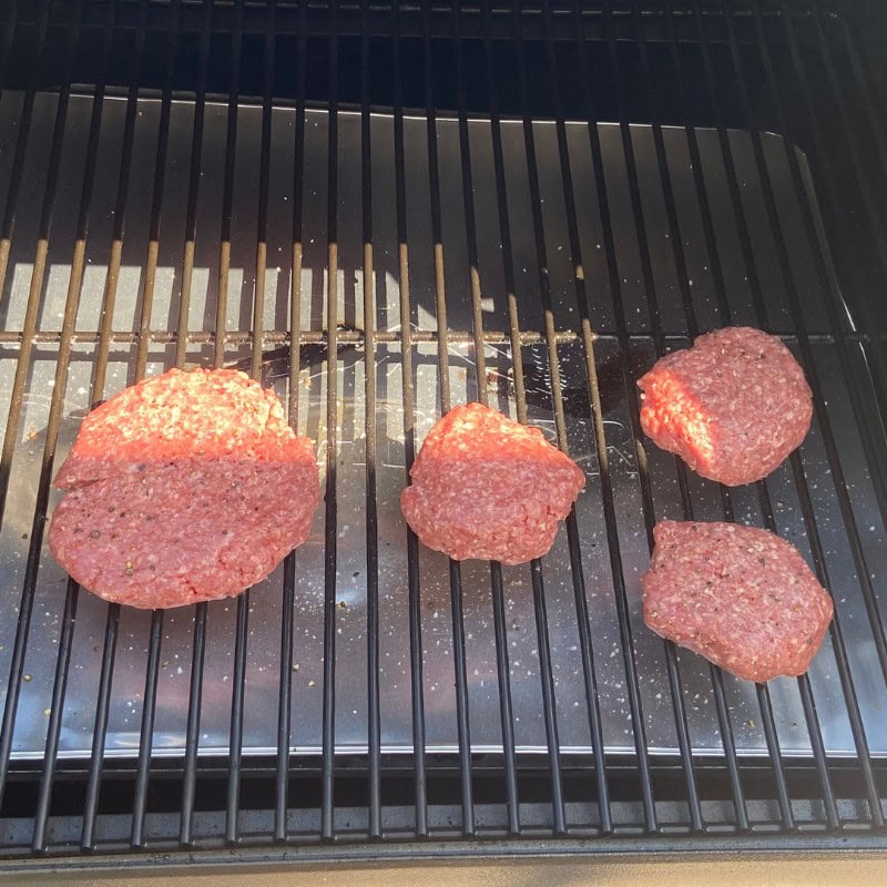 burgers on a Traeger pellet grill