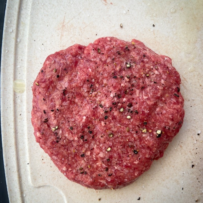 raw beef burger