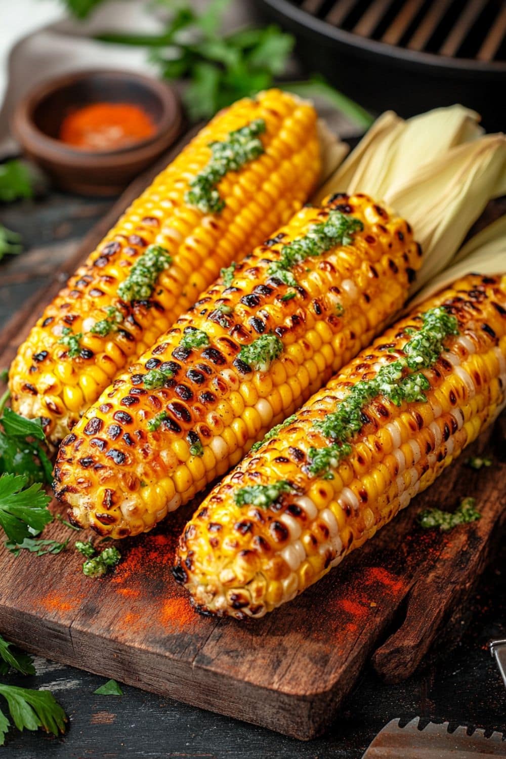 Grilled Corn on the Cob with Herb Butter