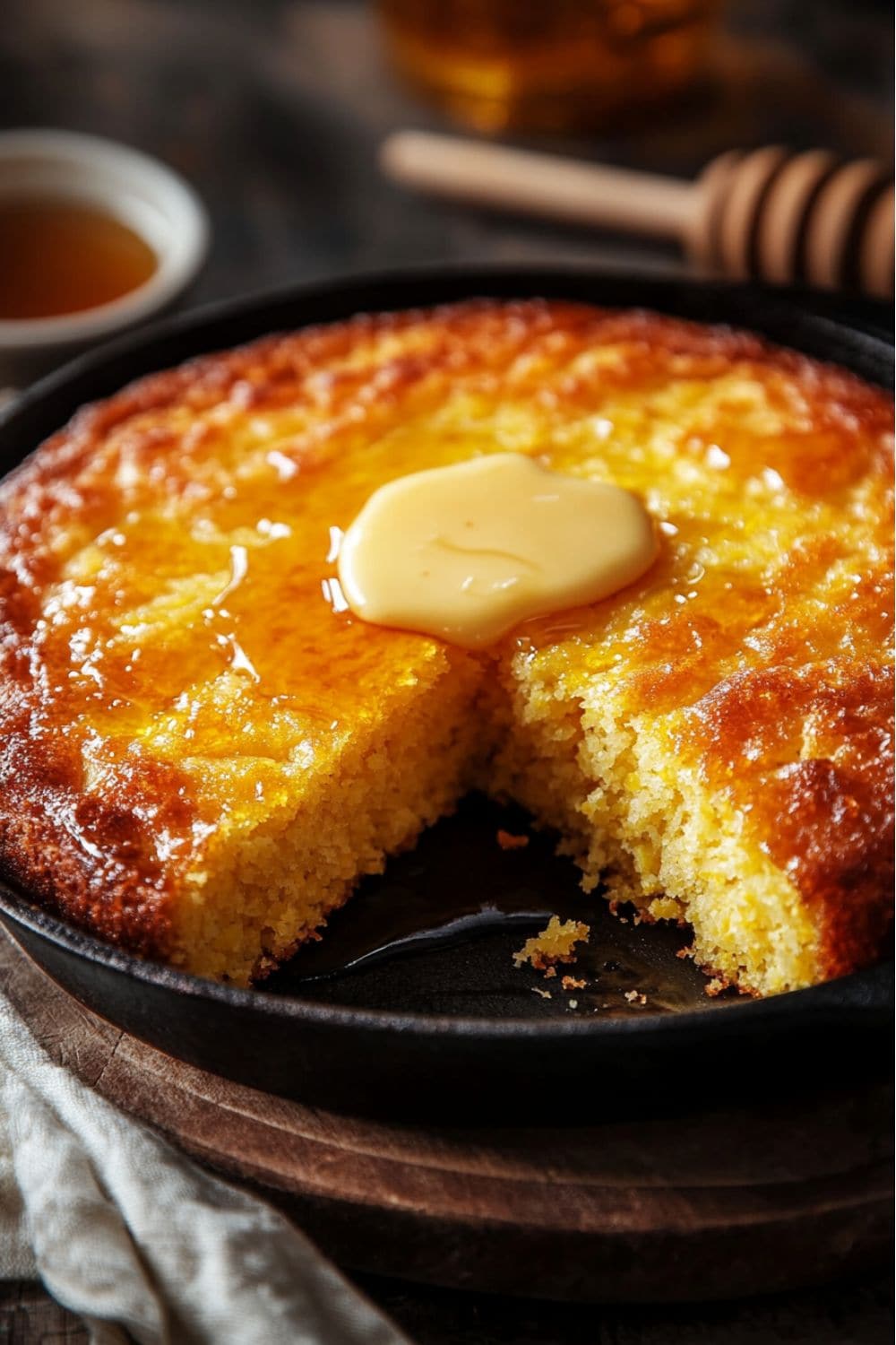 Homemade Cornbread with Honey Butter