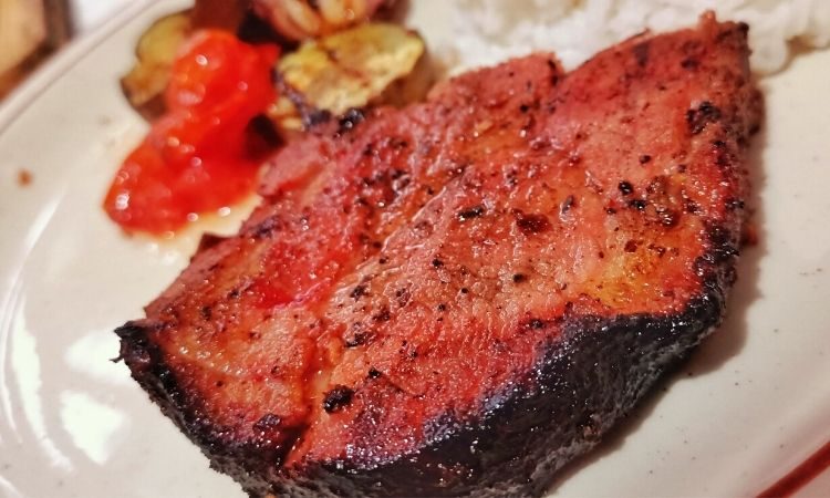 BBQ smoked pork steak