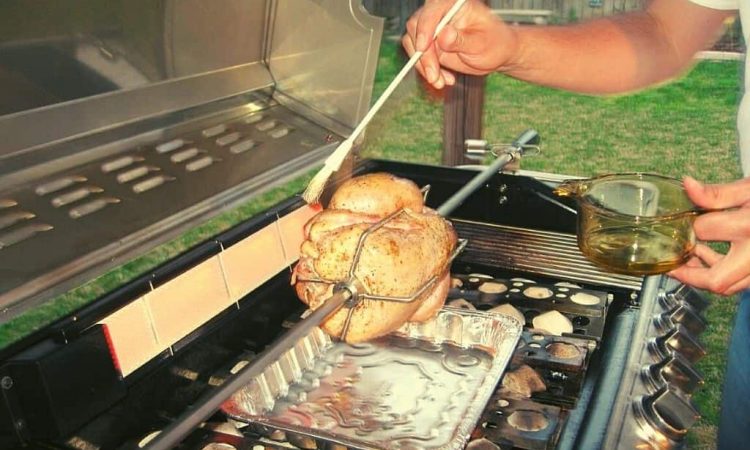 gas grill with rotisserie