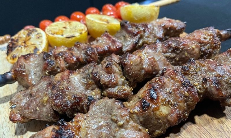 grilled pork skewers
